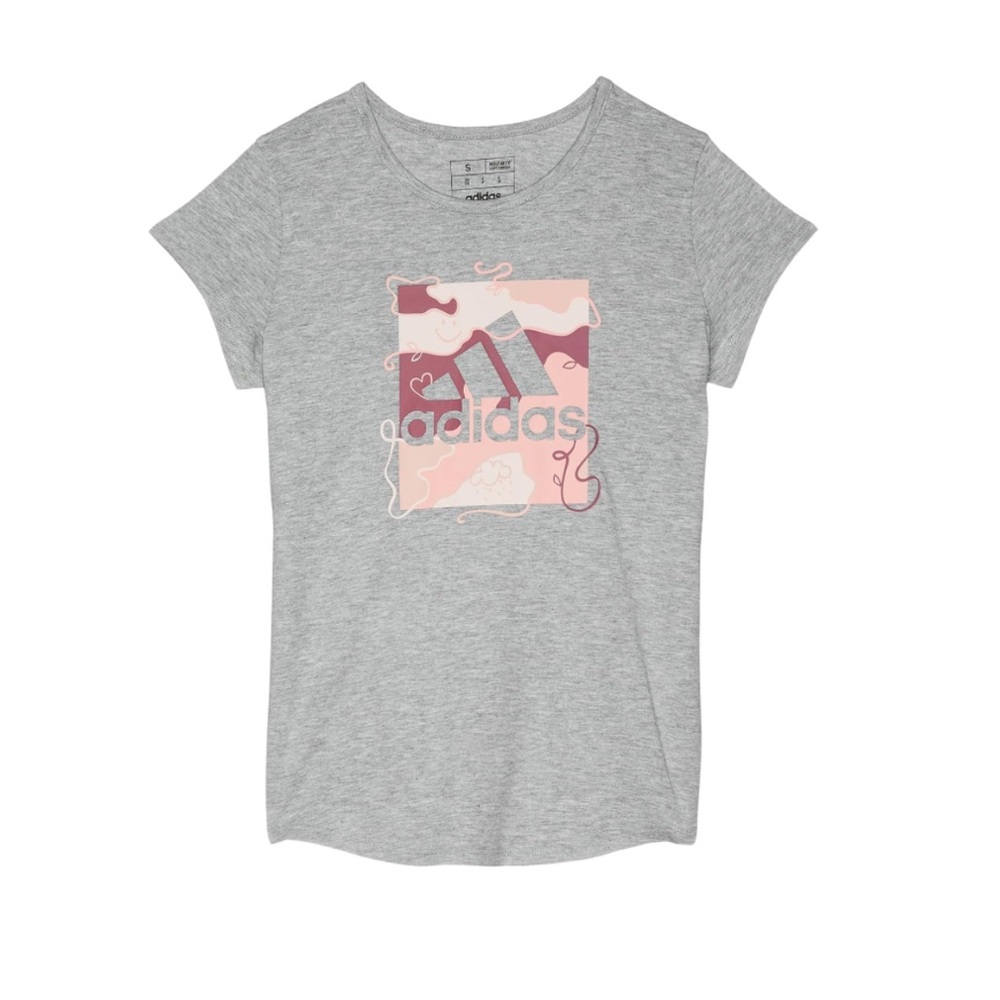 adidas Girls' Short Sleeve Essential Heather Tee(Big Kid)
